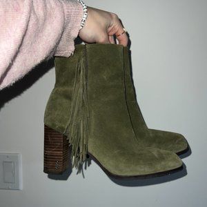 Sam Edelman Green Fringe Boots